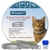 Collier VivaElixir pour chat, ensemble de deux pièces prêt à poser pour protection anti-puces et tiques.