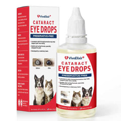 Gouttes VivaElixir pour chien en bouteille, confort oculaire potentiel.