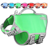 Gilet-sauvetage-chien-neoprene VIVAGLORY, vert verdoyant, pour une flottaison confortable.