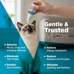 Gouttes oculaires BioEyes prêtes à nettoyer les yeux sensibles de vos compagnons.