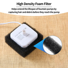 Filtre éponge VIVIDORAMA capture poils et débris dans l’eau