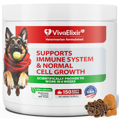VivaElixir: flacon du complément chien lipomes, soutien immunitaire potentiel.