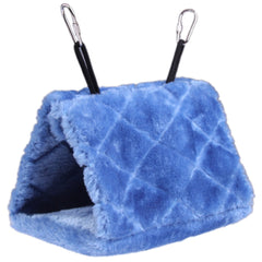 Hamac doux Vktech pour oiseaux bleu, repos confortable et chaleureux.