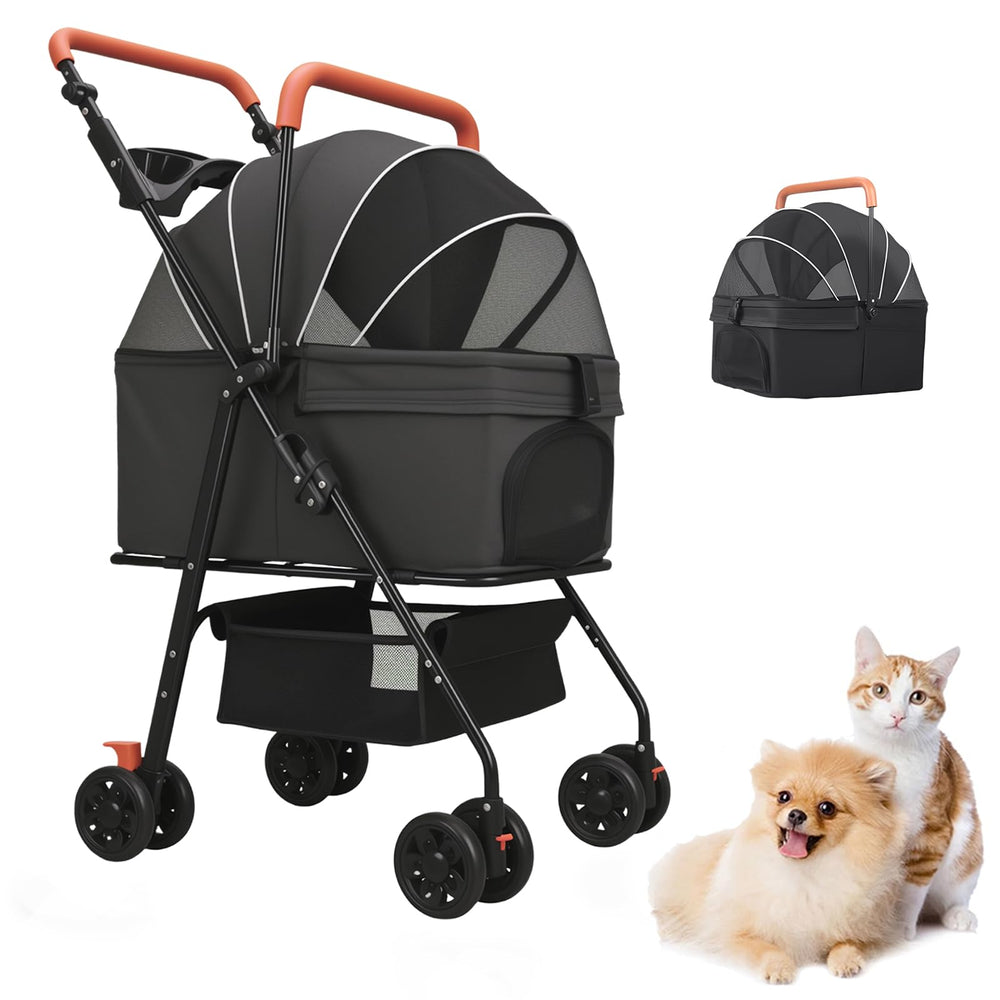 Poussette VOCRVSJY pour animaux avec 4 roues, stabilité et confort.