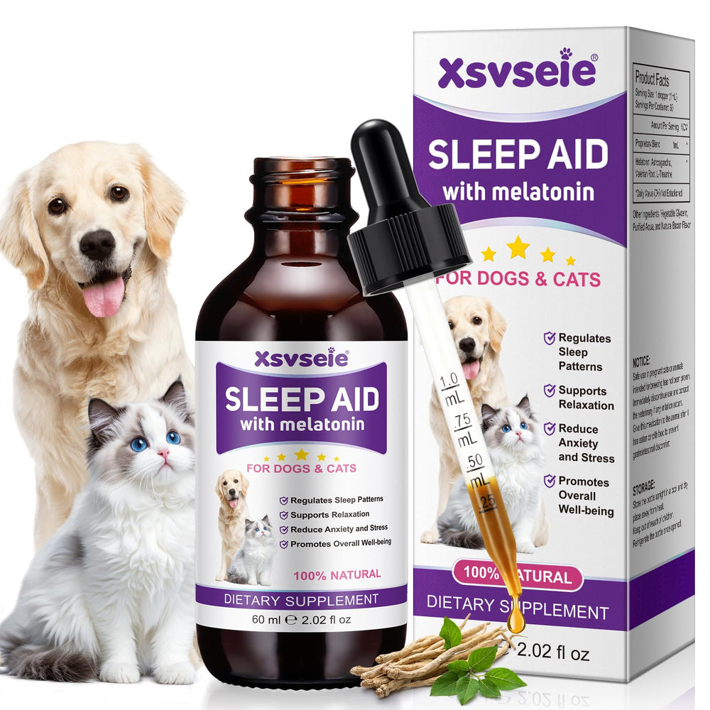 VOFANK Mélatonine pour animaux - flacon gouttes, soutien sommeil.