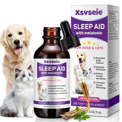 VOFANK Mélatonine pour animaux - flacon gouttes, soutien sommeil.