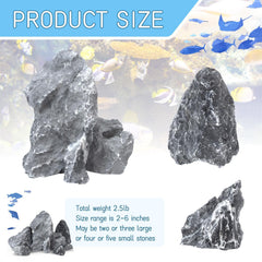 VOKOY Pierres Seiryu, motif gris varié pour montagnes et grottes aquariophiles.