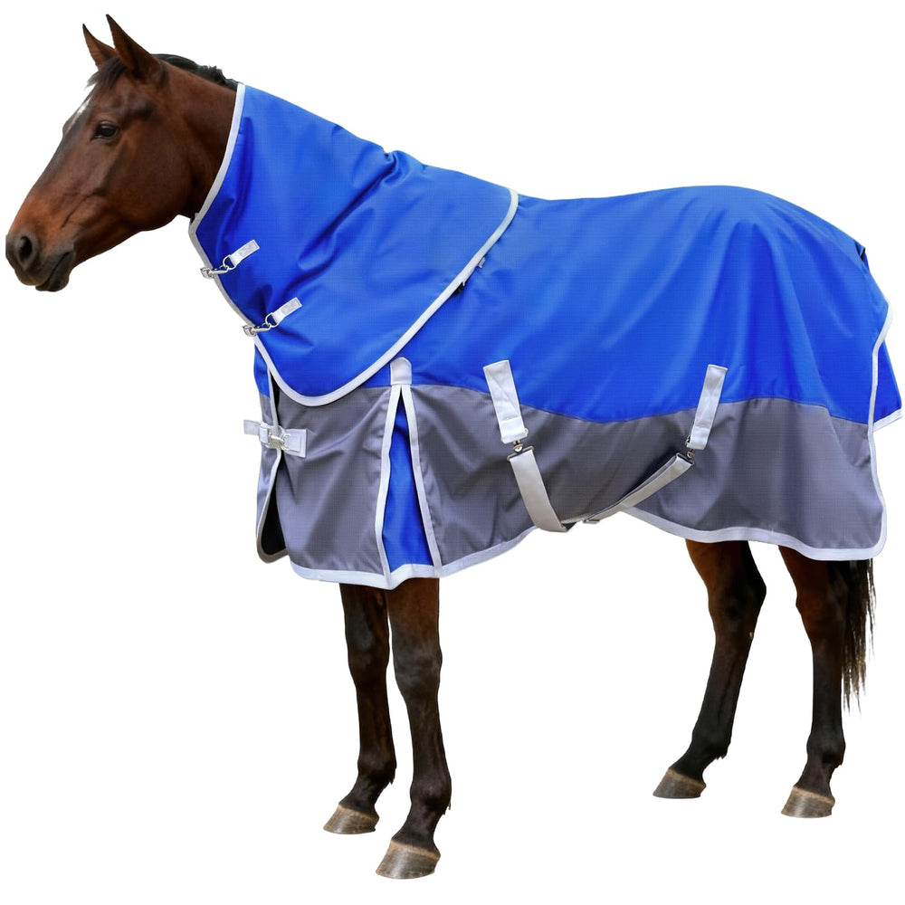 Couverture cheval Vortexain, tissu extérieur 1600D robuste pour l'extérieur et la protection.