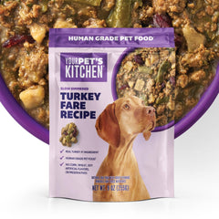 Votre Cuisine Animaux - sachet-dinde-recette-9oz, repas pratique pour chiens adultes.