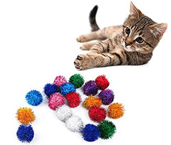VOVIGGOL balles peluche multicolores pour chats, douceur et variété visuelle pour le jeu.