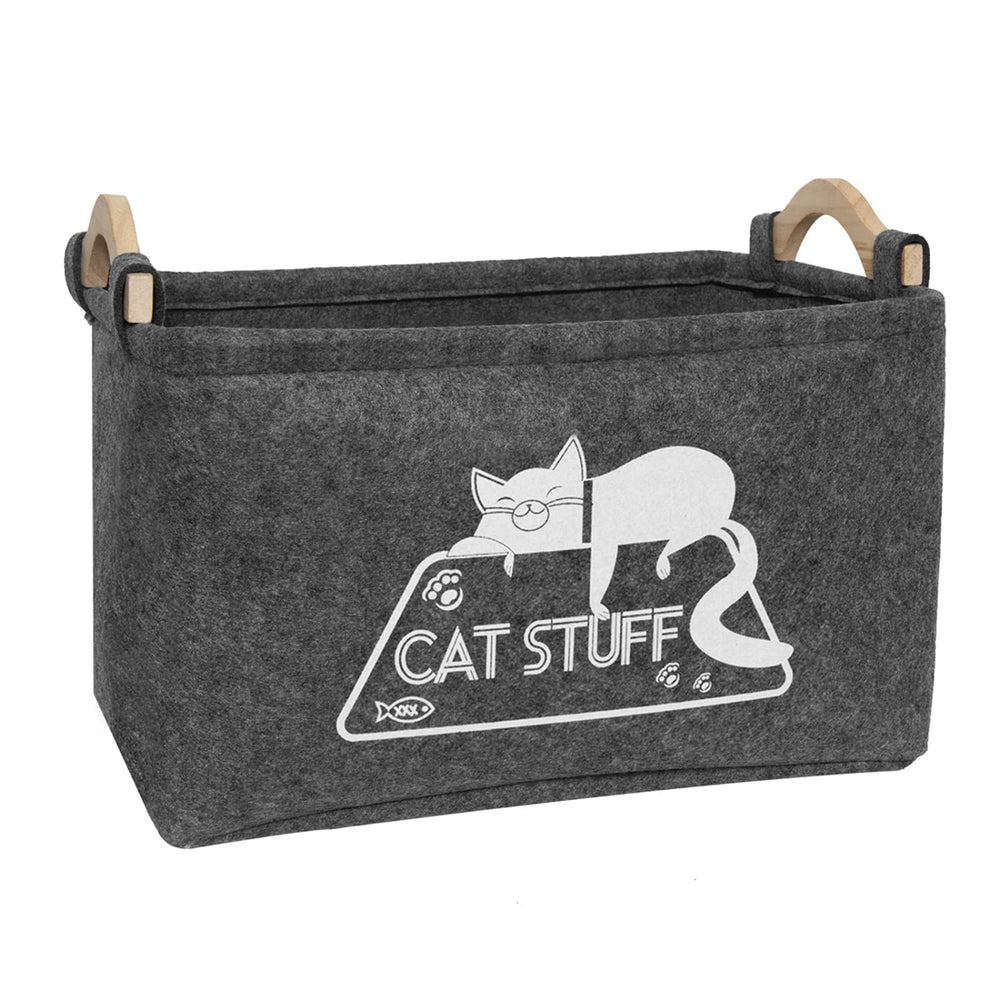 Boîte à jouets pour chat Vumdua avec anse, prête à transporter et organiser.