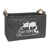 Boîte à jouets pour chat Vumdua avec anse, prête à transporter et organiser.