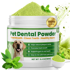 VUN Dog Powder emballage du produit pour l'hygiène dentaire canine.