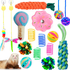 Ensemble VZqola 16 jouets furet, variété et stimulation assurées.