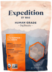 WAG Expedition biscuits citrouille et chia - emballage pratique pour chien