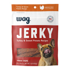 Sachet Wag: tranches tendres de dinde et patates douces pour chien.