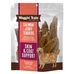 Emballage Waggin' Train saumon séché 12oz, pratique pour les friandises quotidiennes.