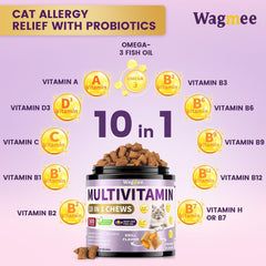 Wagmee chat huile-poisson EPA et DHA: soutien santé du pelage et des yeux.