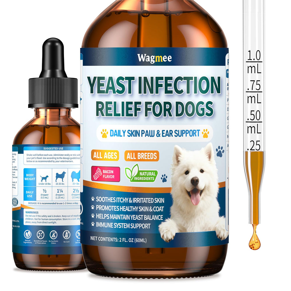 Wagmee gouttes relief levure chien - flacon 60 ml, soutien au confort.