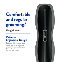 Brosse équine Wahl Stiff Body, brins adaptés au pelage du cheval.