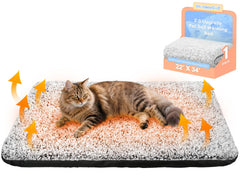 Lit chauffant WanpeeGoo gris, surface plush douillette pour animaux.