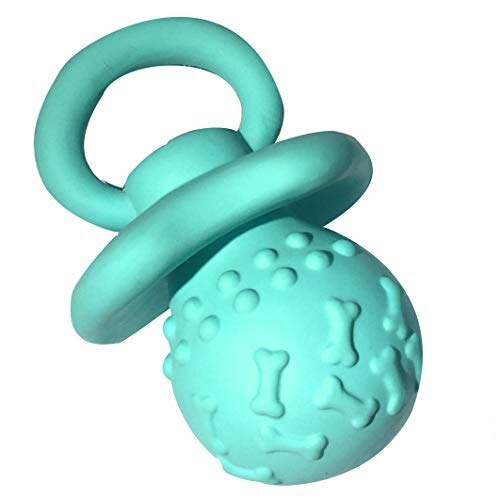 WantChew jouet siffant en latex bleu pour chien, stimulation et amusement.