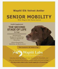 Tablettes Wapiti Labs Mobilité Senior pour chien, soutien des articulations et endurance.