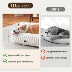 Lit Warmrest en fourrure imitation, chaleur enveloppante pour repos.