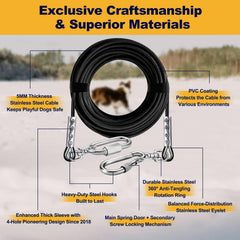 WATFOON câble acier 5mm: durabilité pour grands chiens