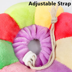 Collier recovery doux en peluche pour lapin et gerbille, texture apaisante.