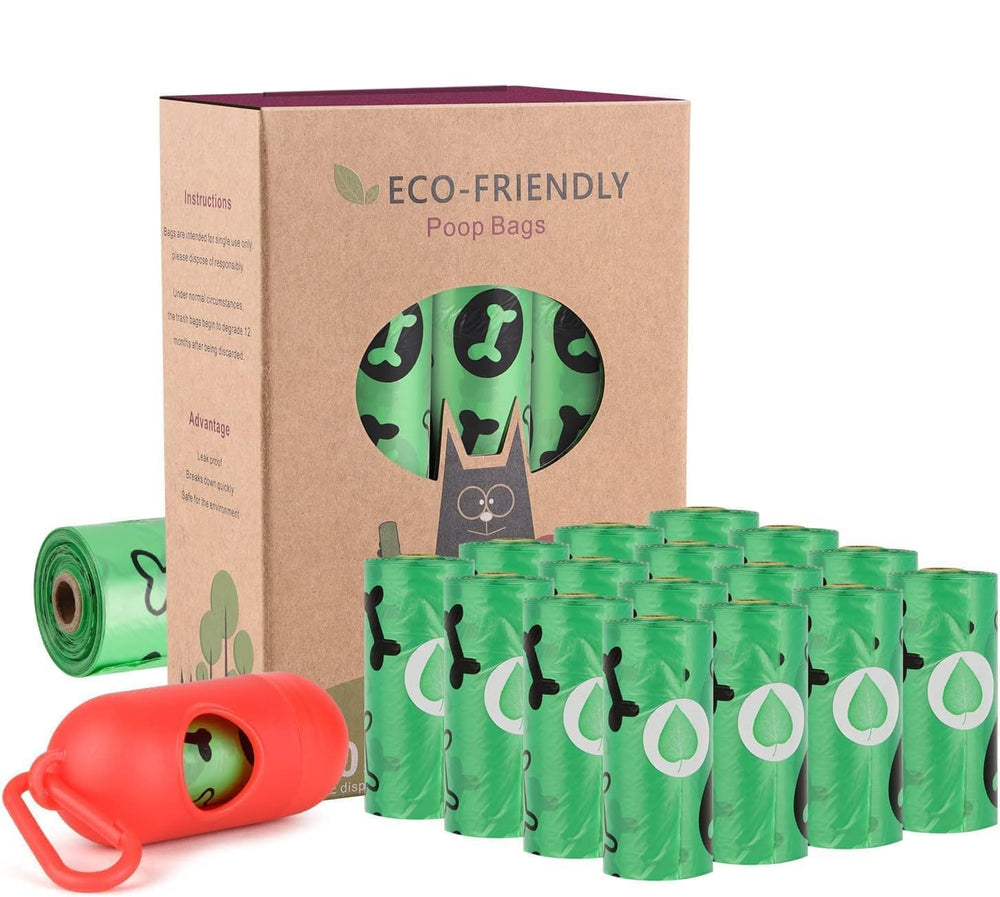 WDFAACK sacs-poubelle biodégradables avec porte-sacs pratique pour les sorties avec chien.