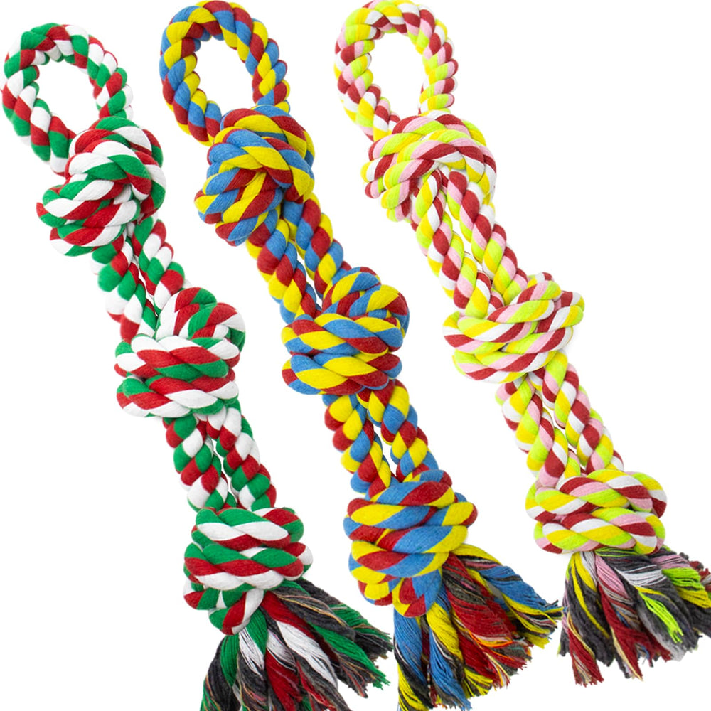 WDZZHOT, jouet corde 3-pack multicolore, idéal pour mâcher et jouer.