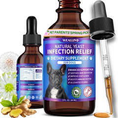 WEALLIN gouttes probiotiques en bouteille pour chien, soutien doux contre les démangeaisons.