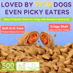 WEALLIN Probiotiques Chien – bouchées saveur poulet et appétence