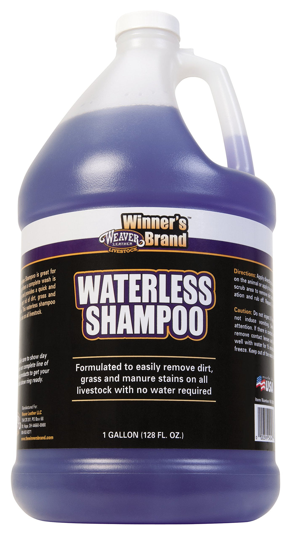 Weaver Leather Livestock Waterless Shampoo Violet – entretien rapide sans eau pour tout le bétail