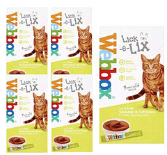 Webbox Lick-e-Lix yaourt au foie et herbe de chat, friandise savoureuse pour chien et récompense pratique.