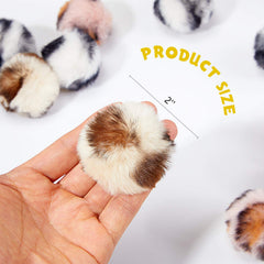 Balle pom pom Weewooday diametre 5 cm, adaptée à tous les chats.