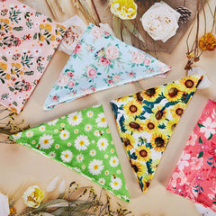 Bandana Weewooday chien fleurs tournesol et marguerite, parfait pour séances photo.