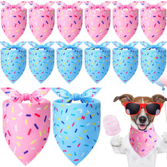 Groupe de bandanas Weewooday bleu et rose pour chien, ensemble anniversaire.