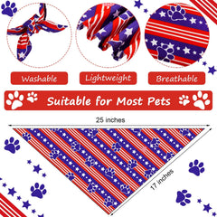 Bandanas Weewooday pour chien motif drapeau rouge blanc bleu.