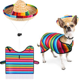 Weewooday chapeau sombrero mexicain pour chien, léger et ajustable pour fête.
