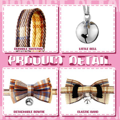 Weewooday collier chat cloche plaid, permet de repérer facilement votre animal.