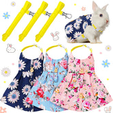 Weewooday harnais lapin motif fleur rose pour promenades confortables et sécurisées