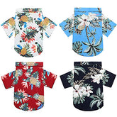 Weewooday t-shirt chien hawaïen fleurs colorées, tenue estivale légère.