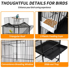 WeGear cage oiseaux top ouvert, accès facile pour nettoyage et nourrissage.