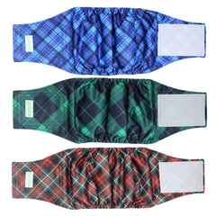 Wegreeco bandeau ventral motif carreaux bleu, confortable et réutilisable.