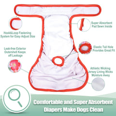 Wegreeco couches chien femelle noyau absorbant offre une protection durable.