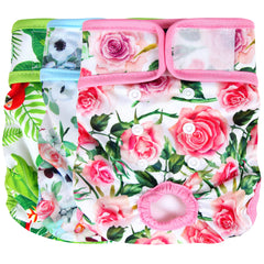 wegreeco couches lavables chien femelle, motif fleuri, confort quotidien et protection des meubles.