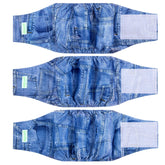 Wegreeco jeans lavables: bande ventrale pour petit chien mâle, pratique et réutilisable.