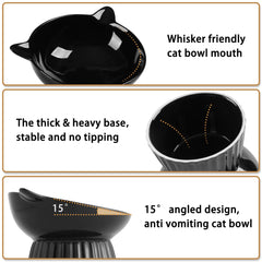 Wellbro bol chat assiette large réduit le contact des moustaches.